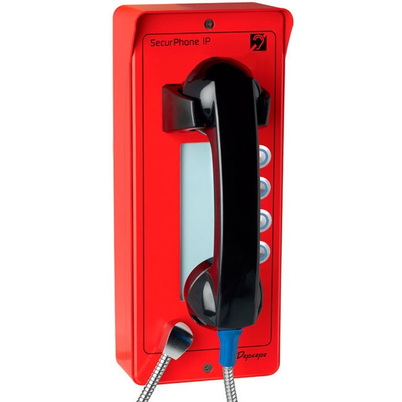 Tlphone d'urgence extrieur 4 touches rouge PVI04R