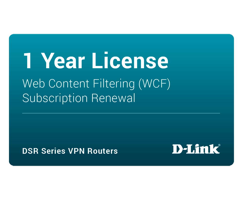   Routeurs  pro   License 1 an Dynamic Web Content Filtering DSR-250-WCF-12-LIC