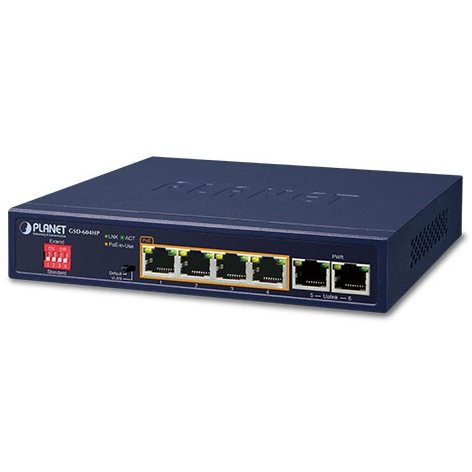   Switch ethernet   Switch desktop 6 ports Giga dont 4 PoE at 55W GSD-604HP