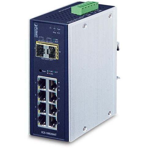   Switch   Switch indus manag. IP30 8x Giga +2 SFP -40/75 IGS-10020MT