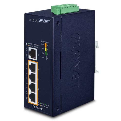   Switch   Switch indus 5x Giga dont 4 PoE AT -40/75C IGS-504HPT