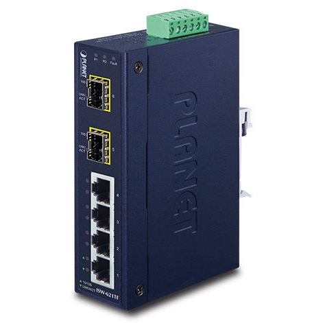   Switch   Switch indus IP30 4x RJ45 + 2 SFP -40/+75C ISW-621TF