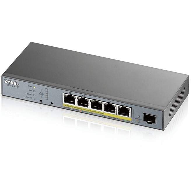 Switch 5 ports Giga POE++ 1 SFP 60w Extended mode GS1350-6HP-EU0101F