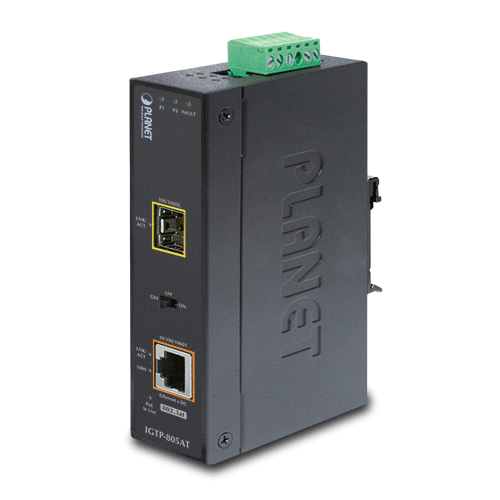   Convertisseurs de mdia   Transceiver industriel Gigabit PoE 30W Mini Gbic IGTP-805AT