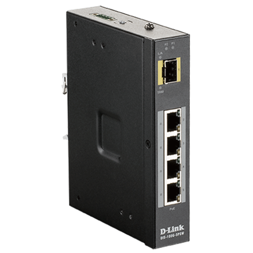   Switch   Switch Non-Manag Indus. 4 Ports Giga PoE + 1 SFP DIS-100G-5PSW